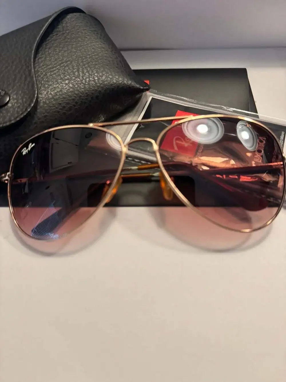 Ray-Ban RB3025 Aviator Metal Sunglasses Rose Gold Gradient Frames Only